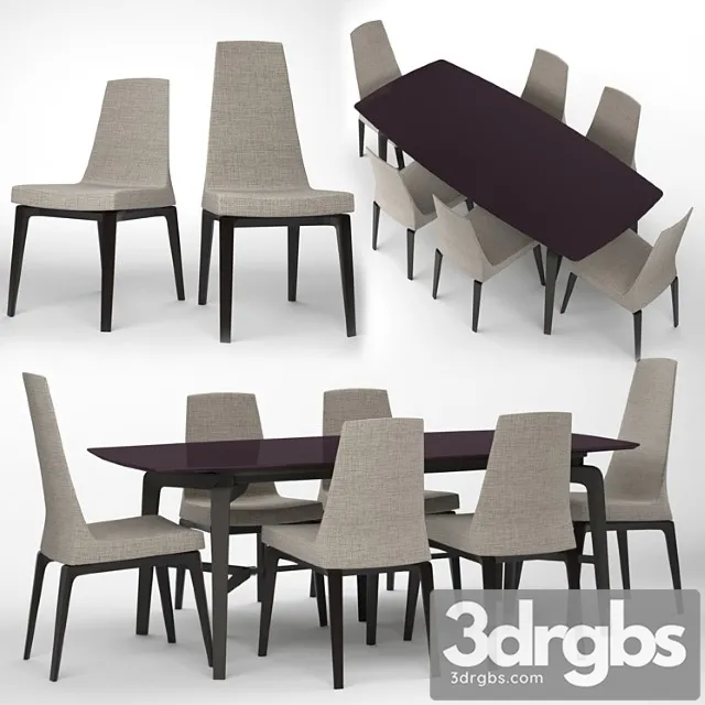 Table giorgetti blade and chairs giorgetti ala 2 3D Model Download