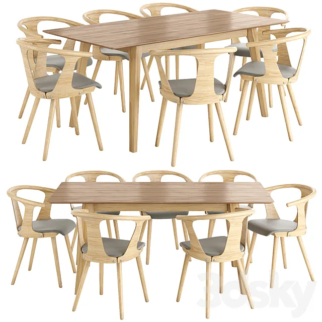 Table Jace and chair Yard by Cosmo 3D Model