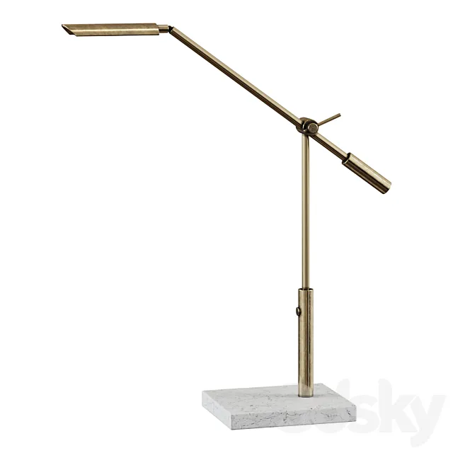 Table lamp Adjustable Brass LED Desk Lamp work lamp 3D Model