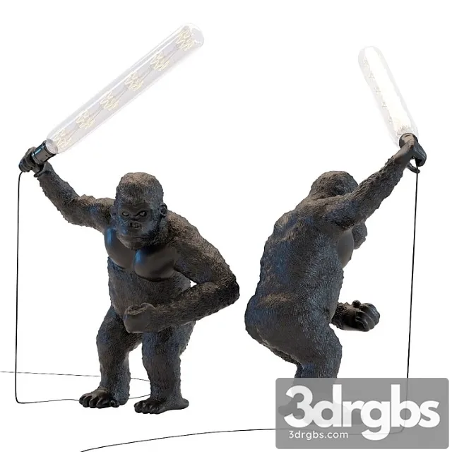 Table lamp animal fighting kong mat black Table lamp animal fighting kong mat black