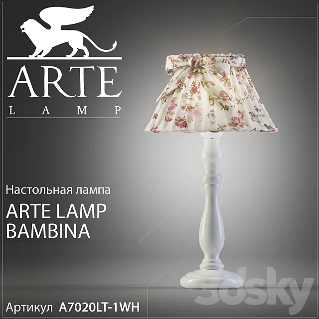Table lamp Arte Lamp Bambina A7020LT-1WH 3DModel