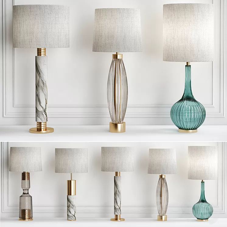 Table lamp collections 3D Model Table lamp collections 3D Model
