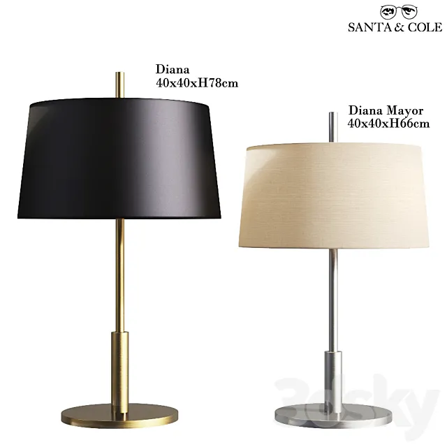 Table Lamp Diana Santa & Cole 3D Model Table Lamp Diana Santa & Cole 3D Model