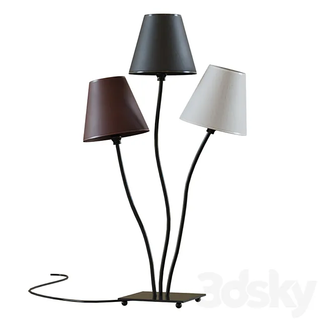 Table lamp Flexible Flexible collection 40 * 67 * 16 Steel Cotton Black Brown White 3D Model Table lamp Flexible Flexible collection 40 * 67 * 16 Steel Cotton Black Brown White 3D Model