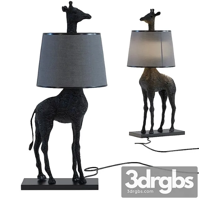 Table lamp giraffe mat black Table lamp giraffe mat black