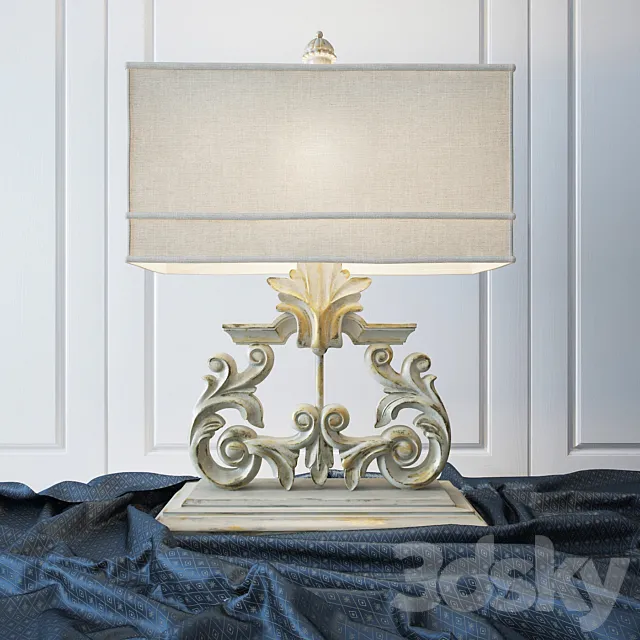 Table Lamp Golden Harp Table Lamp 3D Model