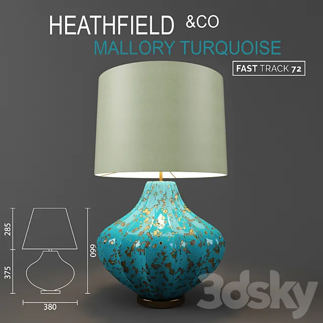 Table lamp HEATHFIELD & Co Mallory Turquoise 3DModel