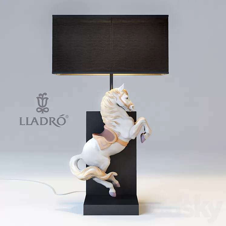 Table Lamp Lladro Courbette 3D Model Table Lamp Lladro Courbette 3D Model