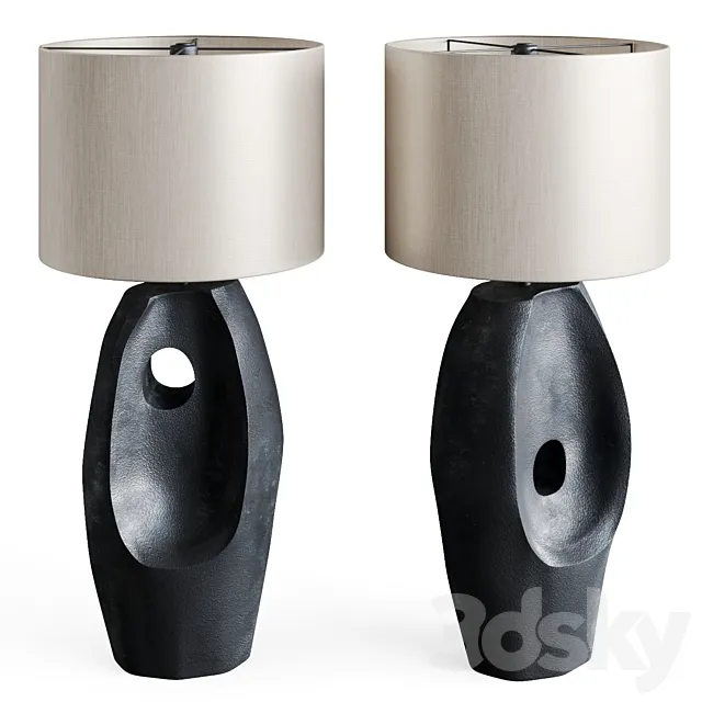 Table lamp Primitive Black 3DModel Table lamp Primitive Black 3DModel
