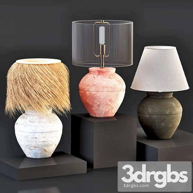 Table lamp-set 01 3D Model Download Table lamp-set 01 3D Model Download