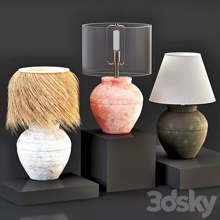 Table lamp-set 01 3D Model Table lamp-set 01 3D Model
