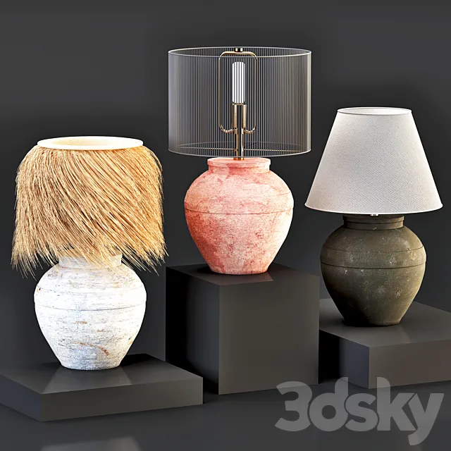 Table lamp-set 01 3DModel Table lamp-set 01 3DModel