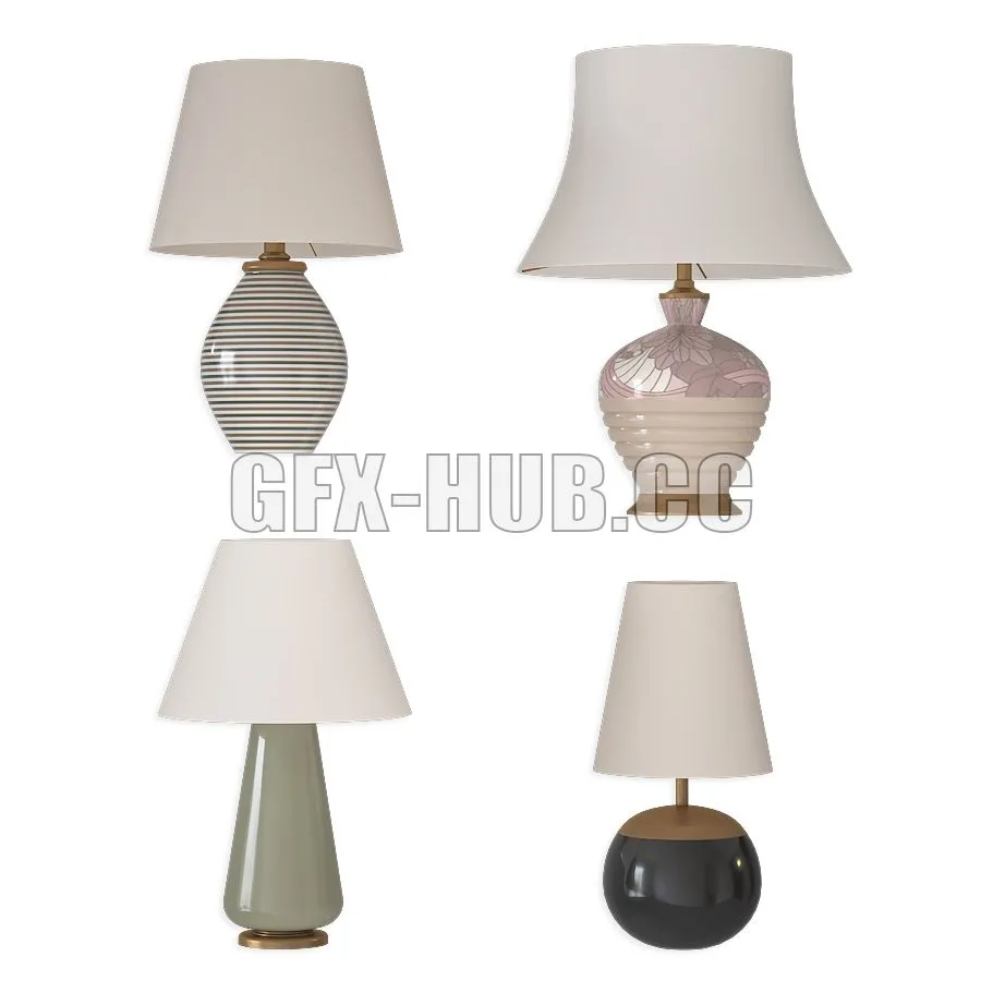 Table Lamp set 1 3D Model