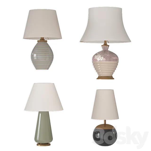 Table lamp set 1 3D Model Table lamp set 1 3D Model