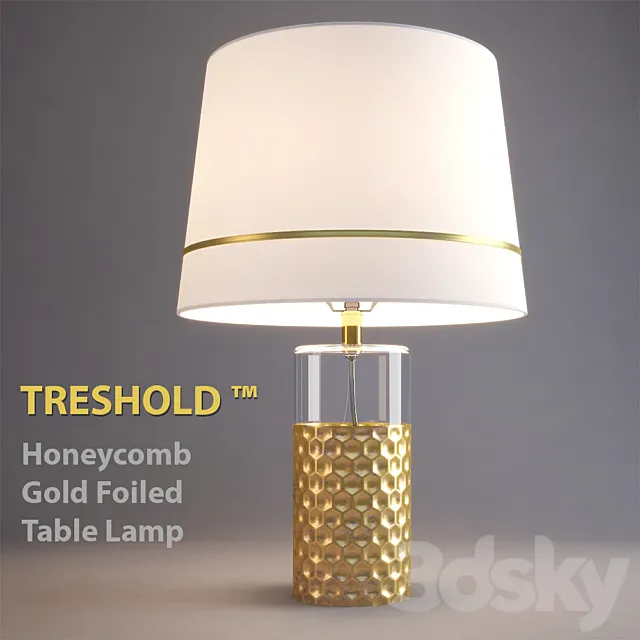 Table Lamp Threshold Honeycomb Gold Foiled Table Lamp 3D Model