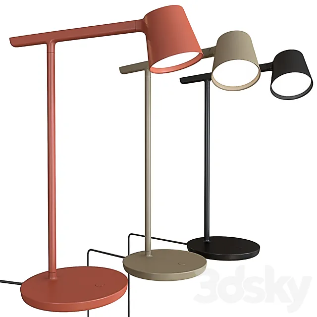 Table Lamp Tip Lamp Copper Brown Black Olive Packshot 3D Model