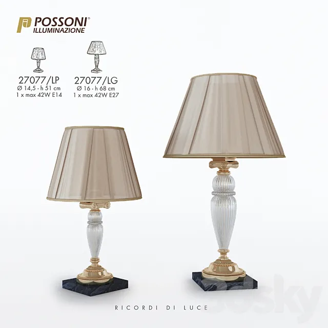 Table lamps Possoni 3D Model