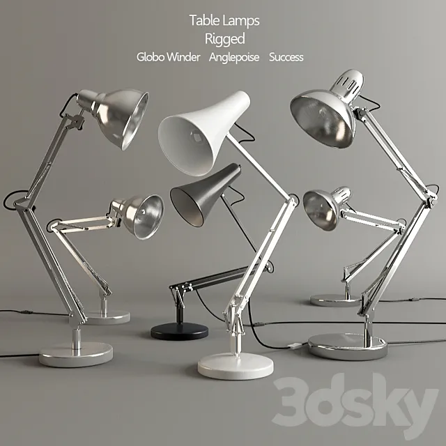 Table lamps (rigged) 3DModel