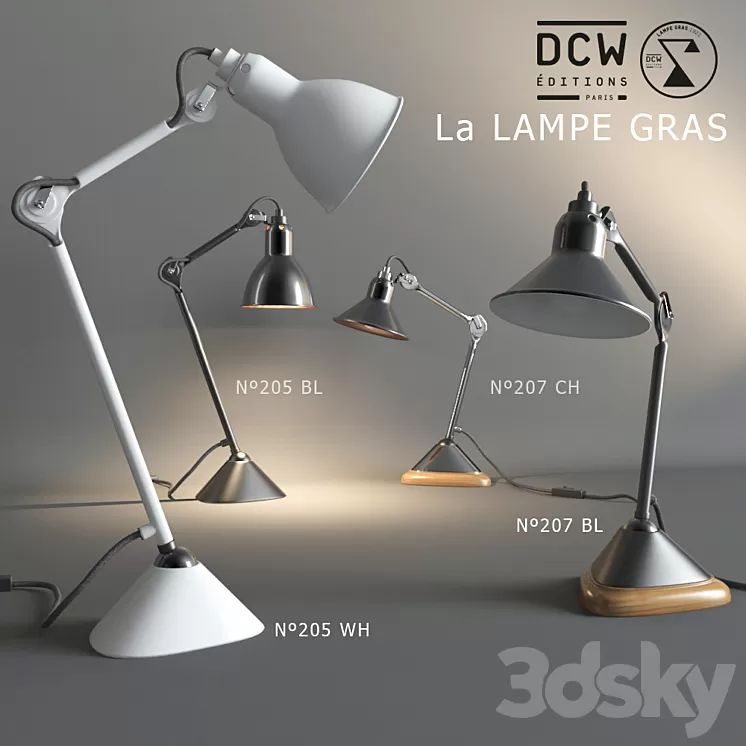 Table light n02 "La Lampe GRAS" 3D Model