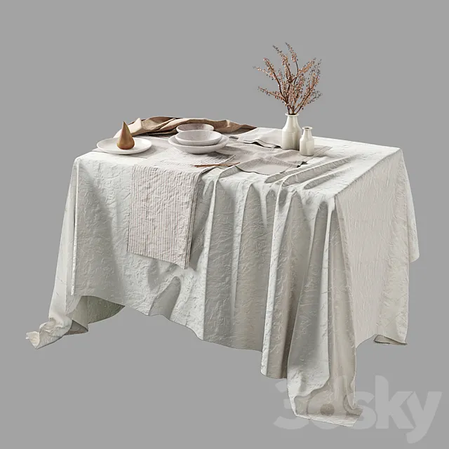 Table Linen Sets 3D Model Table Linen Sets 3D Model