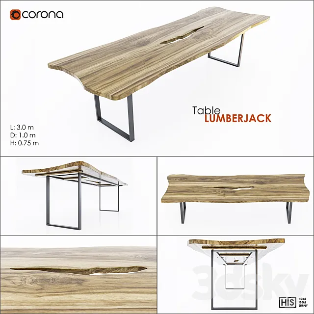 Table Lumberjack 3DModel