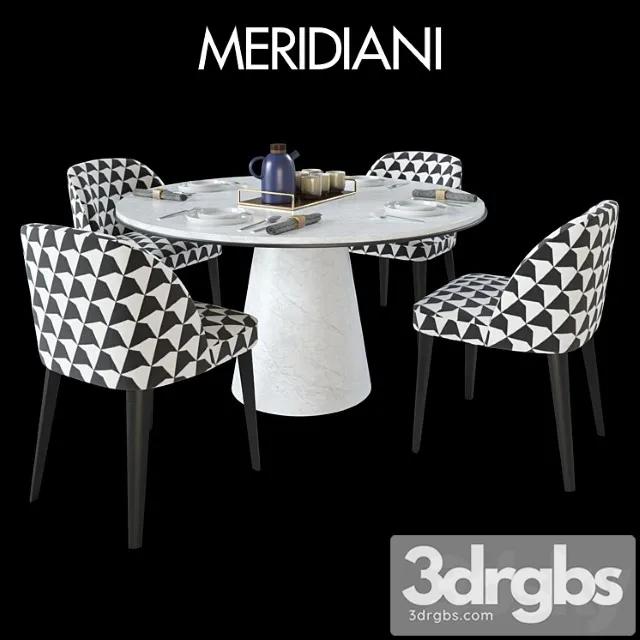 Table Meridiani Owen Chair Meridiani Odette 1 3D Model Download