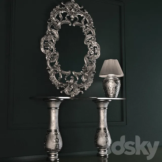 Table mirror classic 3D Model
