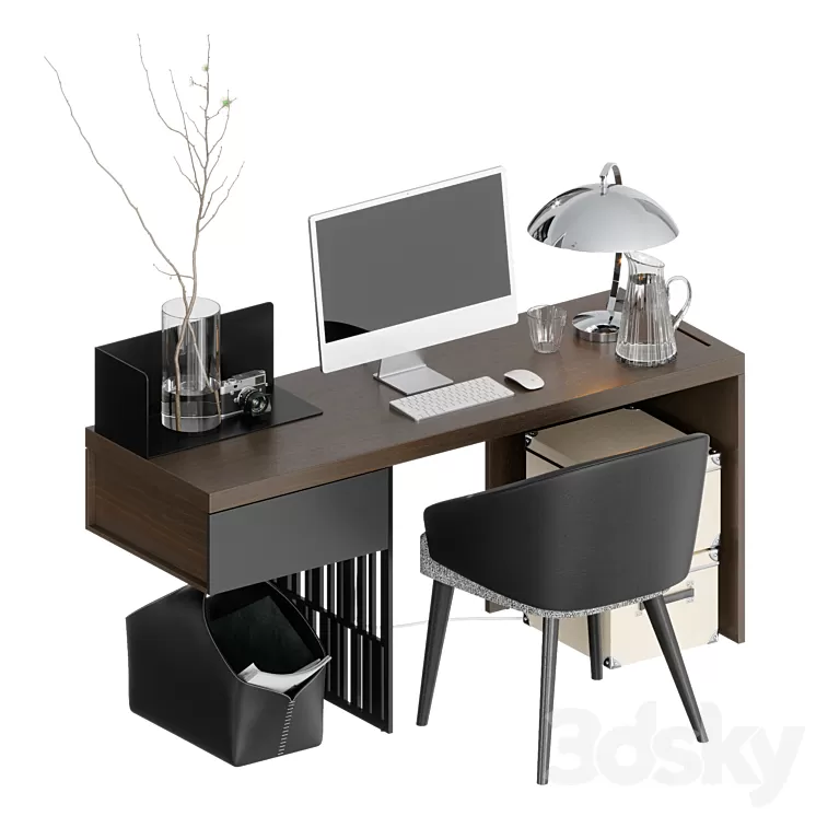 Table Molteni SCRIBA Home Office Armchair Minotti Lawson IMAC 3D Model Table Molteni SCRIBA Home Office Armchair Minotti Lawson IMAC 3D Model