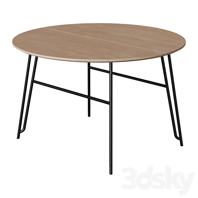 Table Novaks 120 (200) x120 black wood veneer 3D Model