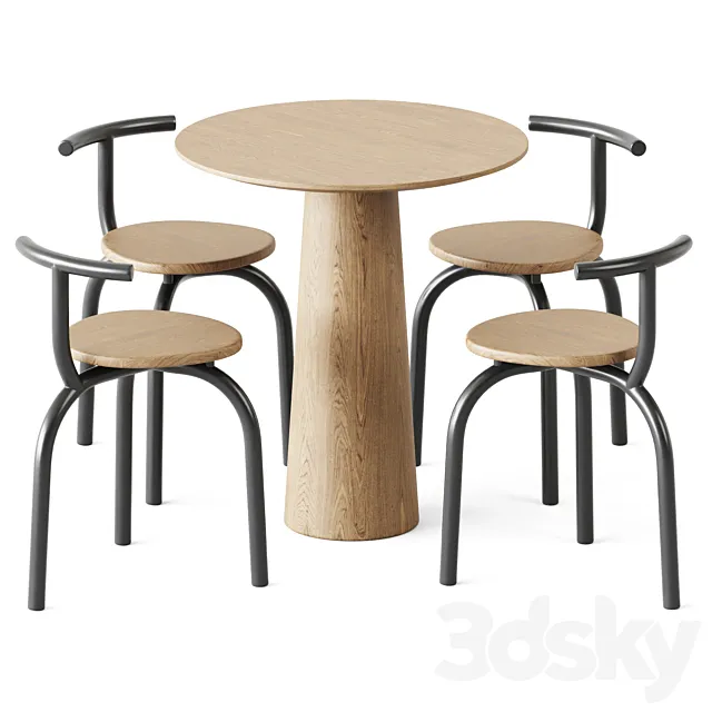 Table P.O.V. D70 by Ton and Ogle Chair by Hayo Gebauer 3D Model