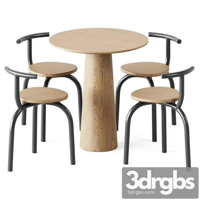 Table POV D 70 by Ton and Ogle Chair by Hayo Gebauer 3D Model Download
