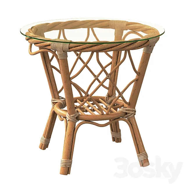 Table Rattan Woodmex Twisted 3D Model