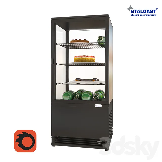 Table refrigerated showcase Stalgast 852171 with products 3D Model