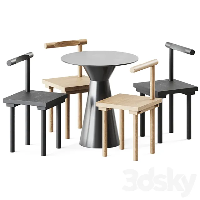 Table Roller by Gaber and Sculptural Chair by Kristina Dam Studio _ Outdoor Furniture 3DModel Table Roller by Gaber and Sculptural Chair by Kristina Dam Studio _ Outdoor Furniture 3DModel