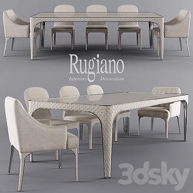 table rugiano Alexander. chair rugiano Viviane. chair rugiano Arianna 3DModel