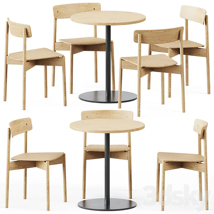 Table S 1123 D70 by Thonet and Cross Chair by TAKT 3D Model Free Download