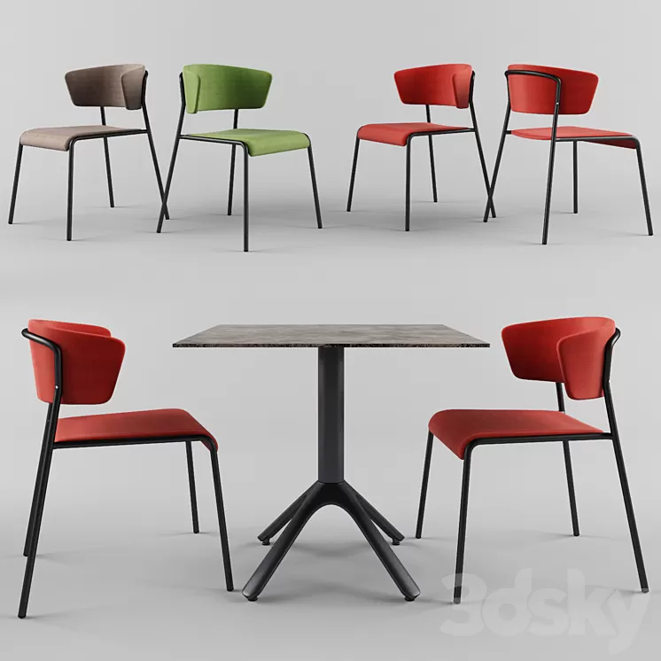 Table SCAB DESIGN Nemo. Chair SCAB DESIGN Lisa 3D Model Table SCAB DESIGN Nemo. Chair SCAB DESIGN Lisa 3D Model