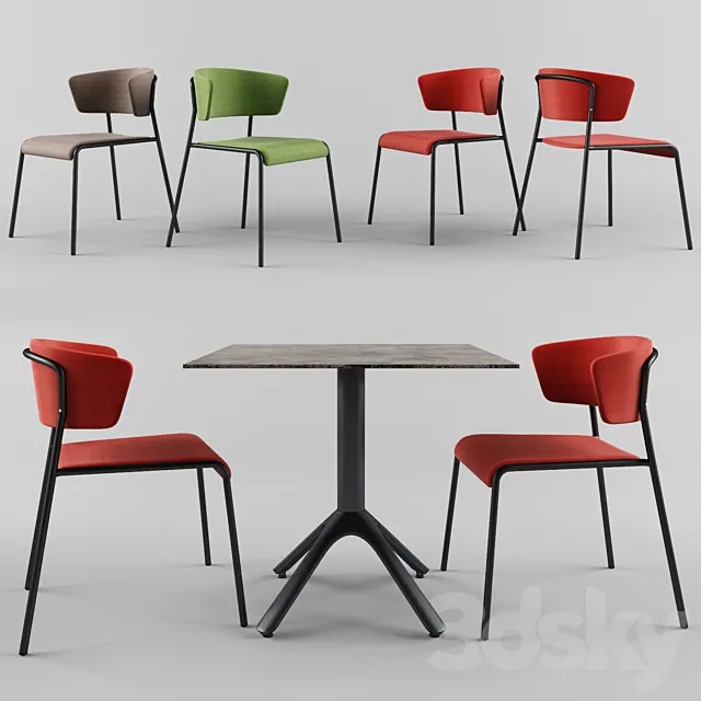 Table SCAB DESIGN Nemo. Chair SCAB DESIGN Lisa 3DModel