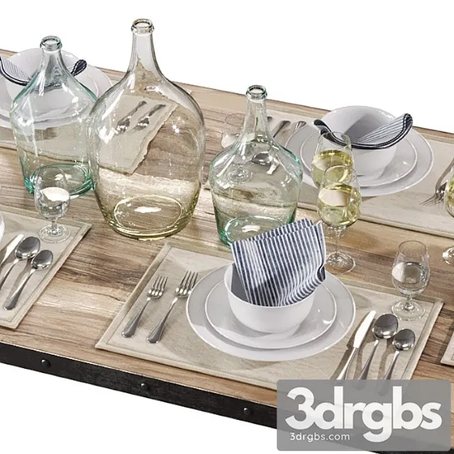 Table set 001 3D Model Download