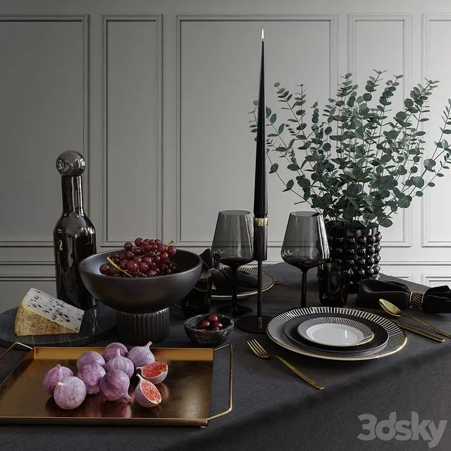 Table set 001 H&M 3D Model