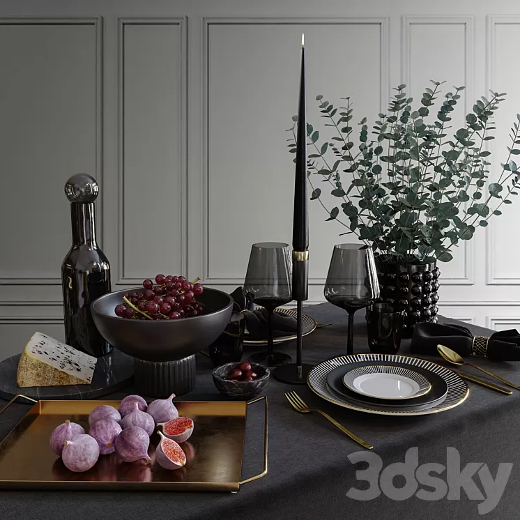 Table set 001 H&M 3D Model