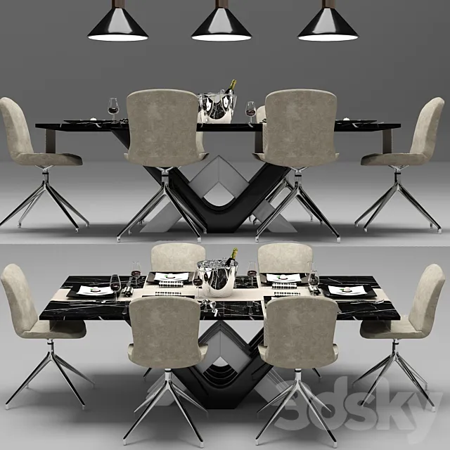 Table set 01 3D Model