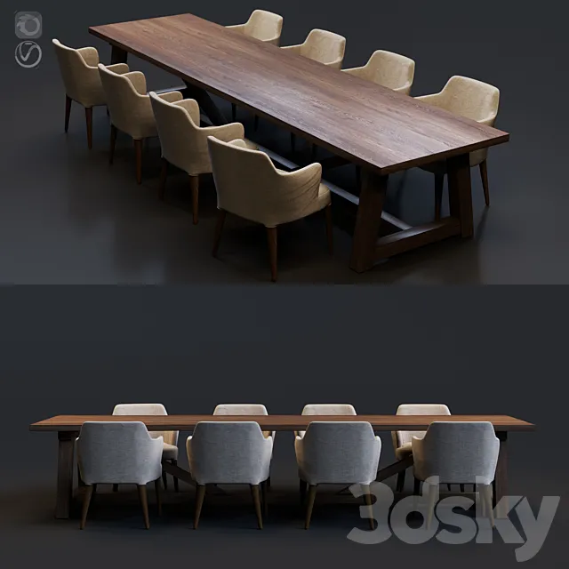 Table set 02 3D Model Table set 02 3D Model