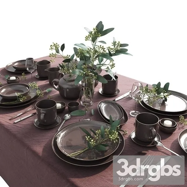 Table Set 02 3D Model Download