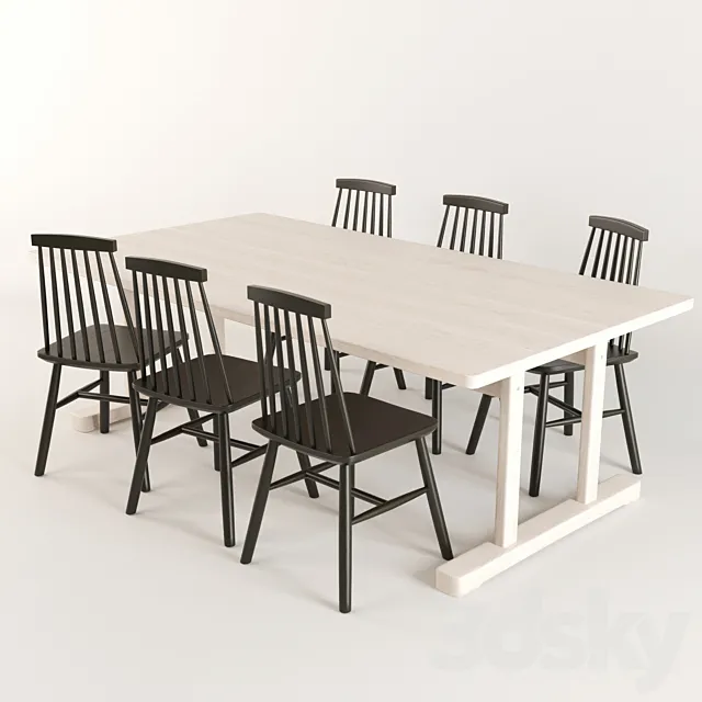 Table Set 3D Model