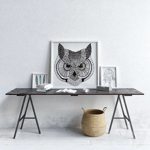 Table set 3D Model Table set 3D Model