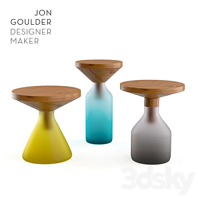 Table set Congruent side tables 3D Model