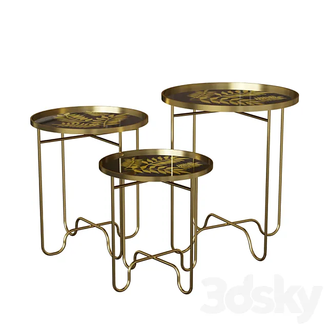 Table. set of 3 pieces “Akhelbhen” 3DModel