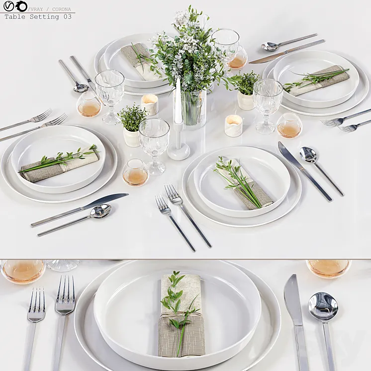 Table Setting 03 3D Model Free Download Table Setting 03 3D Model Free Download