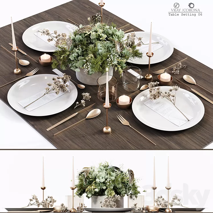 Table Setting 06 3D Model Free Download Table Setting 06 3D Model Free Download